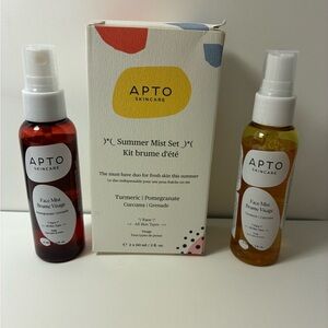 Apto Skincare Summer Mist 2 Pc Set Turmeric & Pomegranate Face Setting Spray LE
